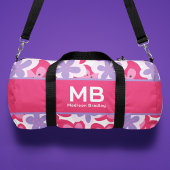 Tropenrosa Personalisierter Name der Monogramm Duffle Bag