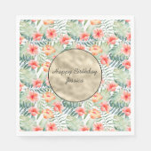 Tropenrosa Pfirsichpfirsichblüte Serviette (Vorderseite)