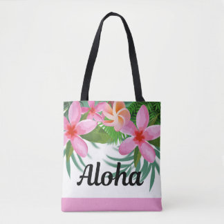 Tropenrosa Plumeria Aloha II Tote Beutel Tasche