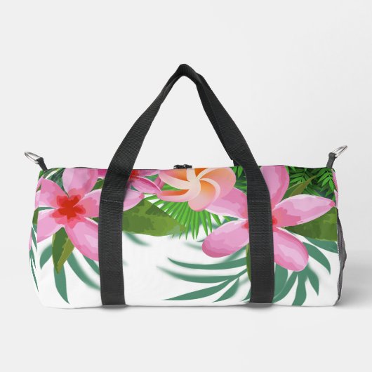 Tropenrosa Plumeria Duffle Bag (Vorderseite)