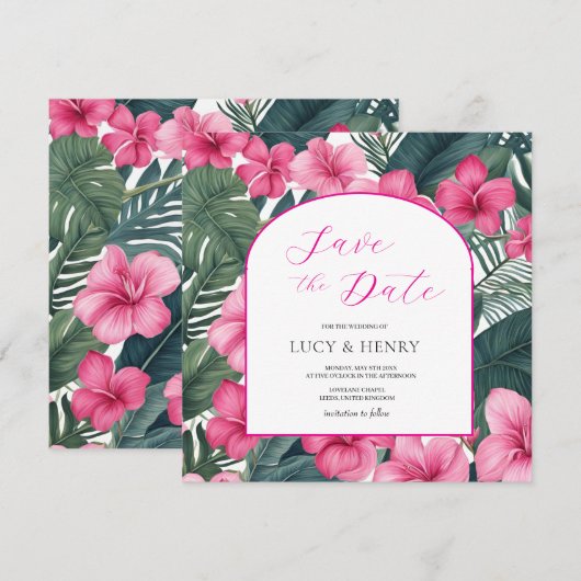 Tropenrosa Save The Date (Vorne/Hinten)