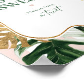 Tropenrosa Streifen Liebe ist süß nehmen Sie eine  Poster (Ecke)