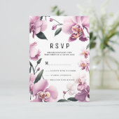 Tropenrosa UAWG mit orchianischem Blumenmuster Einladung (Stehend Vorderseite)
