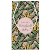 Tropenrosa und gelber Bananenfisch-Junggeselinnen- Kleine Geschenktüte (Rückseite)