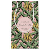Tropenrosa und gelber Bananenfisch-Junggeselinnen- Kleine Geschenktüte (Vorderseite)