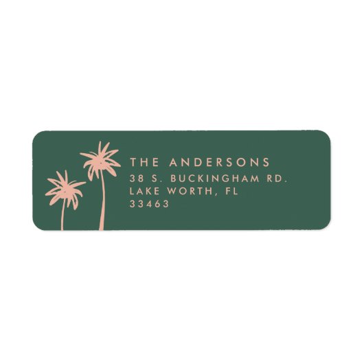 Tropenrosa und grün elegant modern minimalistisch (Vorne)