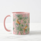 Tropenrosa Vögel Bamboo Chinoiserie Hübsch Tasse (Links)