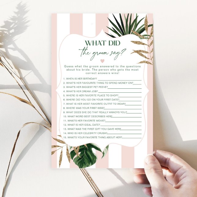 Tropenrosa Was hat der Bräutigam gesagt Brautparty (Von Creator hochgeladen)