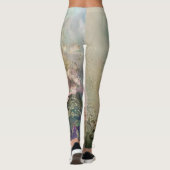 Tropenrosa Weiße Blüte Leggings (Rückseite)