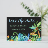 Tropenschwarz Save the Date Einladung (Stehend Vorderseite)