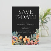 Tropenschwarz Save the Date Einladung (Stehend Vorderseite)