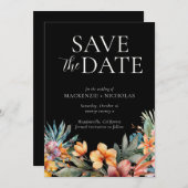 Tropenschwarz Save the Date Einladung (Vorne/Hinten)