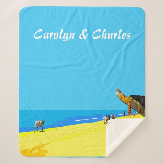 Tropenstrand, Goa, Indien, personalisiert Sherpadecke (Vorderseite)