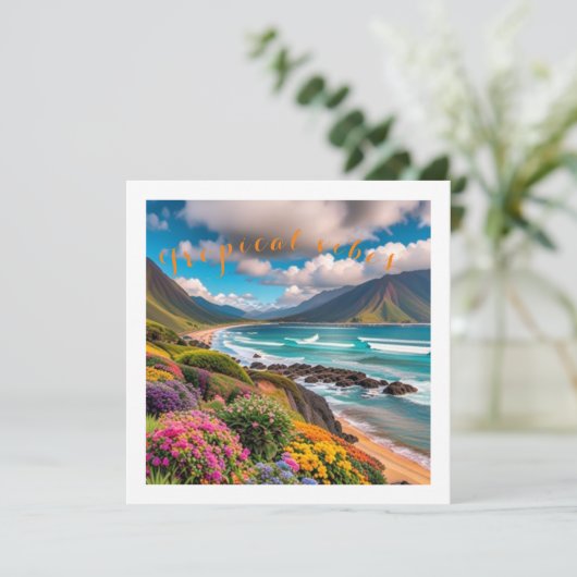 Tropenvibes Feiertagskarte (Stehend Vorderseite)