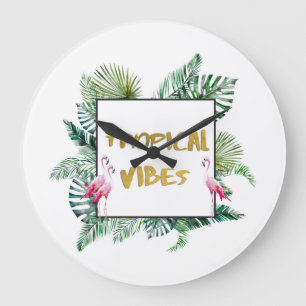 Tropenvibes Große Wanduhr