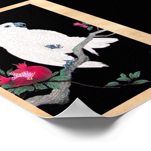 Tropenvogel aus coolem japanischem Cockatoo Poster (Ecke)