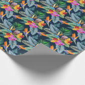 Tropenvogel aus Paradies und Orchideen Geschenkpapier (Ecke)