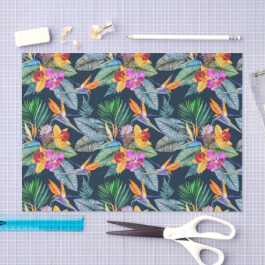 Tropenvogel aus Paradies und Orchideen Seidenpapier (Handwerk)