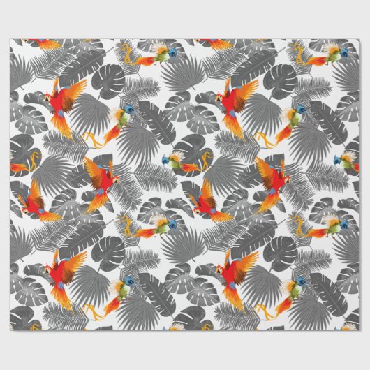 Tropenvögel Geschenkpapier (Flach)
