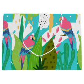 Tropenvögel und Blume Große Geschenktüte (Vorderseite)