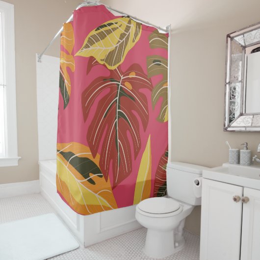 Tropenwald. Abstrakter Illustrationspunkt Duschvorhang (Beispiel)