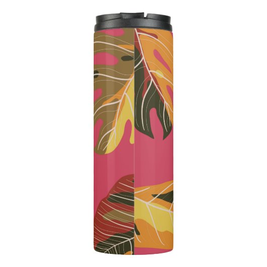 Tropenwald. Abstrakter Illustrationspunkt Thermosbecher (Rückseite)