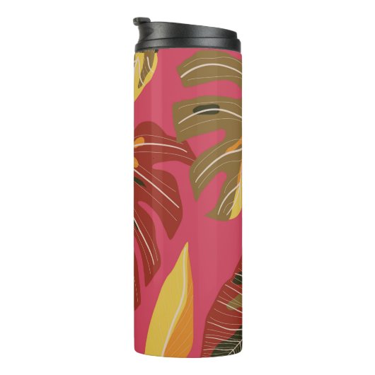 Tropenwald. Abstrakter Illustrationspunkt Thermosbecher (Nach rechts gedreht)