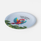 Tropenwald Dschungel Macaw Safari Parrot Bird Pappteller (Schrägansicht)