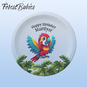 Tropenwald Dschungel Macaw Safari Parrot Bird Pappteller