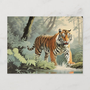 Tropenwald Tiger Vintag Postkarte