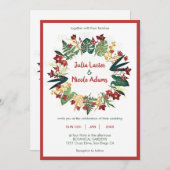 Tropenwald Wild Winter Orange Blume Hochzeit Einladung (Vorne/Hinten)