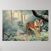 Tropenwald Wildlife Tiger Vintag Poster (Vorne)