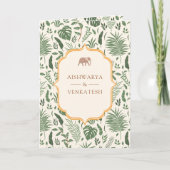 Tropenwaldelephant auf einer indischen Hochzeit Einladung (Vorderseite)