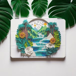 Tropenwaldpapierausschnitt iPad Mini Hülle<br><div class="desc">Papierausschnitt eines Wasserfalls,  der durch einen tropischen Regenwald fließt.</div>