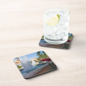 Tropenwasserbrunnen Getränkeuntersetzer (Rechte Seite)