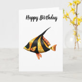 Tropenwinkel-Schwarz-Gold-Fische Karte (Gelbe Blume)