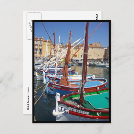 Tropez Segelboote Postkarte (Vorne/Hinten)