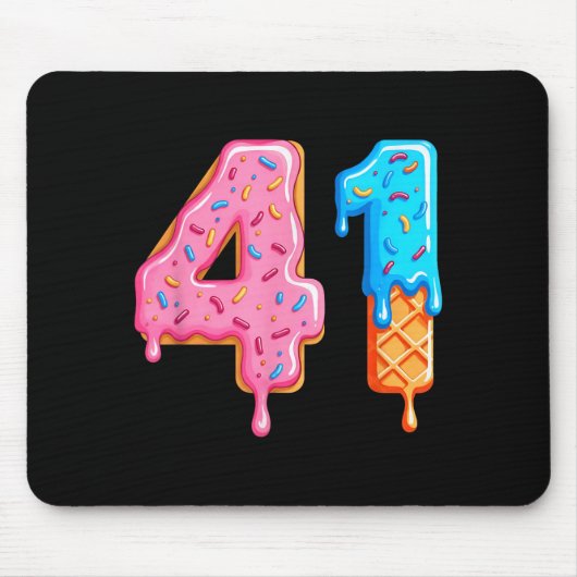 Tropf 41 Meme Cool Baseball-Stil Nummer Einundvier Mousepad (Vorne)
