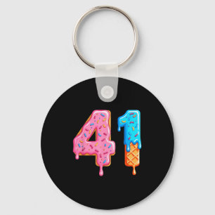 Tropf 41 Meme Cool Baseball-Stil Nummer Einundvier Schlüsselanhänger