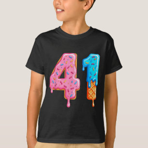 Tropf 41 Meme Cool Baseball-Stil Nummer Einundvier T-Shirt