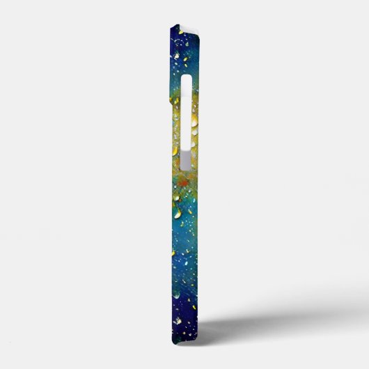 Tropfblau-Aqua-Gelb-Regentropfenmuster Case-Mate iPhone Hülle (Rückseite / Links)