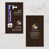 Tropfblau lackiertes Holzbürste Handyman Visitenkarte (Vorne/Hinten)