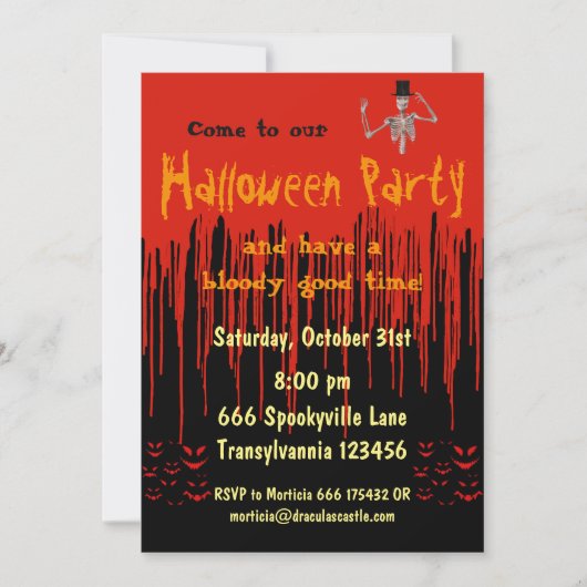 TropfblumenHalloween Einladung (Vorderseite)