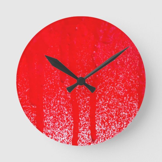 Tropfblut Runde Wanduhr (Vorderseite)