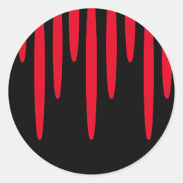 Tropfblutkleber (schwarz & rot) runder aufkleber