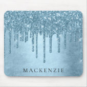 Tropfeis-Glitzer | Blaue Imitate Sparky Monogram Mousepad (Vorne)