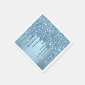 Tropfeis-Glitzer | Blauer Imitat Sparkle Dusche Serviette (Ecke)