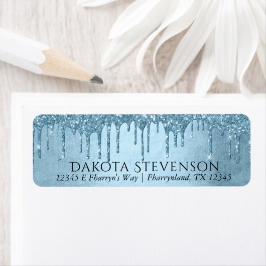 Tropfeis-Glitzer | Blue Imitats Sparkle-Adresse (Insitu)