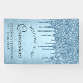 Tropfeis-Glitzer | Blue Sparkle Quinceanera Banner (Horizontal)