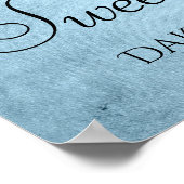 Tropfeisblauer Glitzer | Glam 16 . Geburtstag Poster (Ecke)